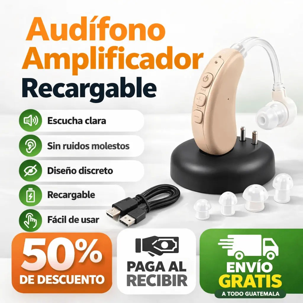 Audífono Recargable Pro - Amplificador de Sonido para Oído