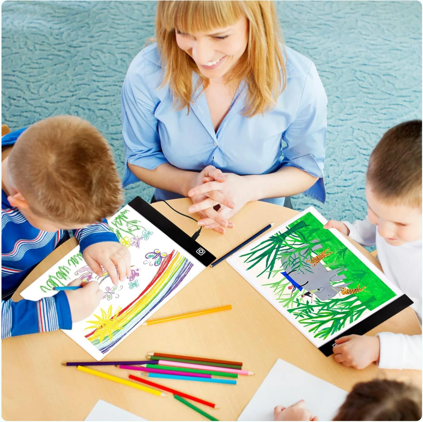 Mesa de Dibujo LED Educativa 3 Niveles