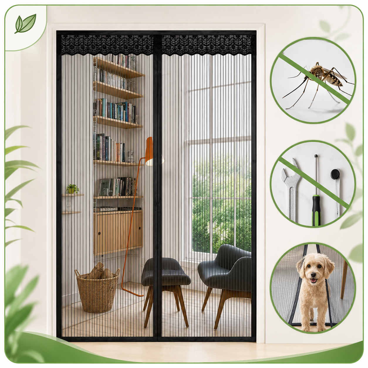 Malla Magnética para Puerta Anti Mosquitos | Fácil de Instalar