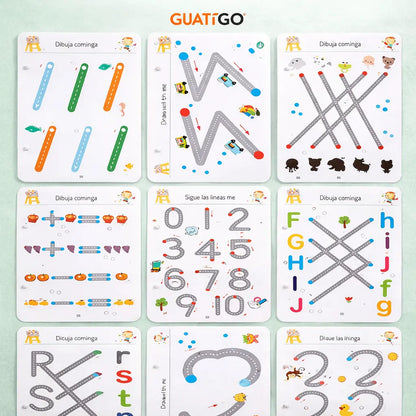 Kit Educativo Reutilizable para Niños – Aprende Números y Escritura Jugando (47 Páginas)