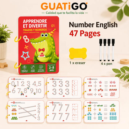 Kit Educativo Reutilizable para Niños – Aprende Números y Escritura Jugando (47 Páginas)