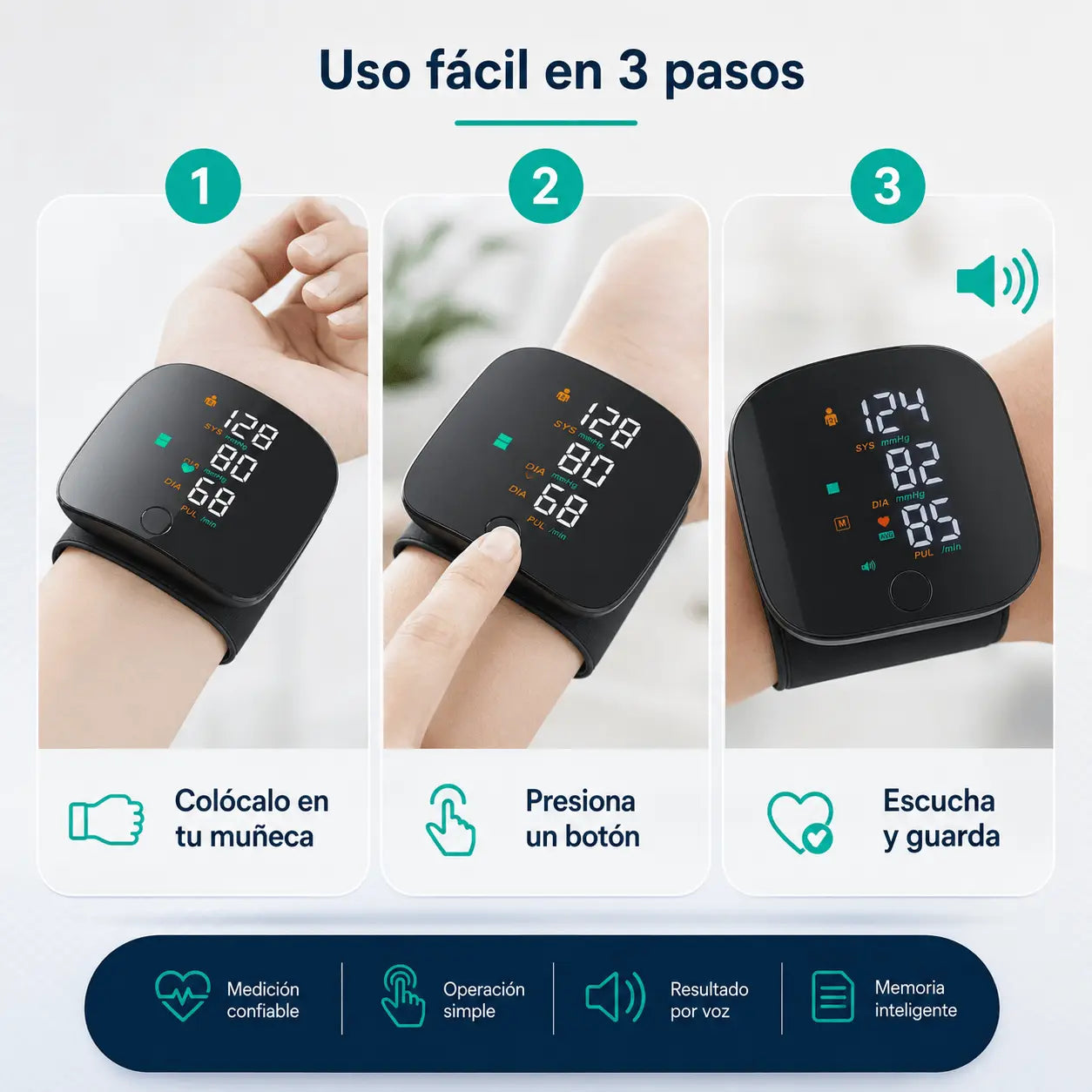 Monitor de Presión Inteligente con Voz en Español