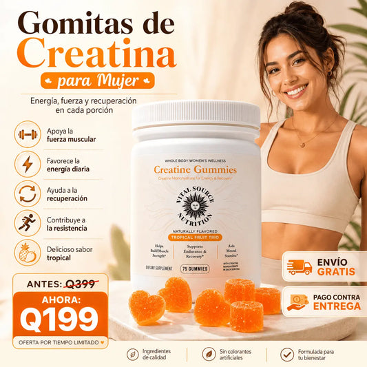Gomitas de Creatina para Mujer – Energía, Fuerza y Recuperación