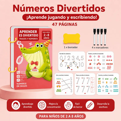 Kit Educativo Reutilizable para Niños – Aprende Números y Escritura Jugando (47 Páginas)