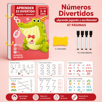 Kit Educativo Reutilizable para Niños – Aprende Números y Escritura Jugando (47 Páginas)