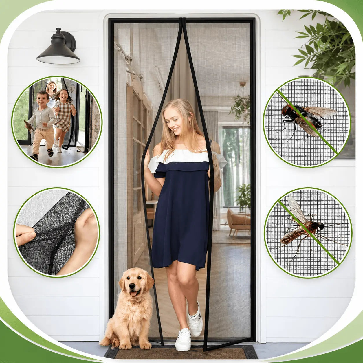 Malla Magnética para Puerta Anti Mosquitos | Fácil de Instalar