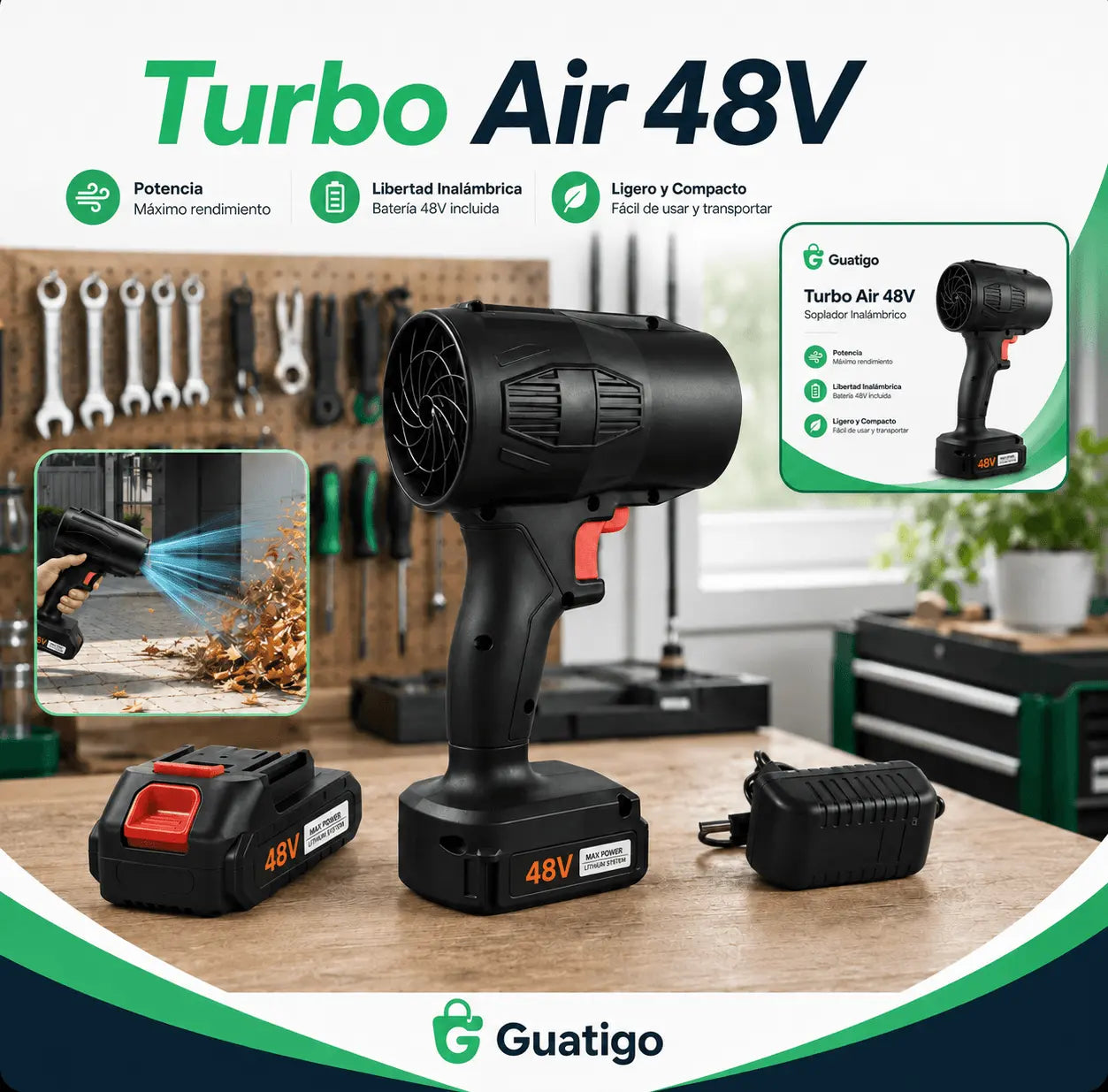 Turbo Air 48V – Soplador para Carro, Hogar y BBQ